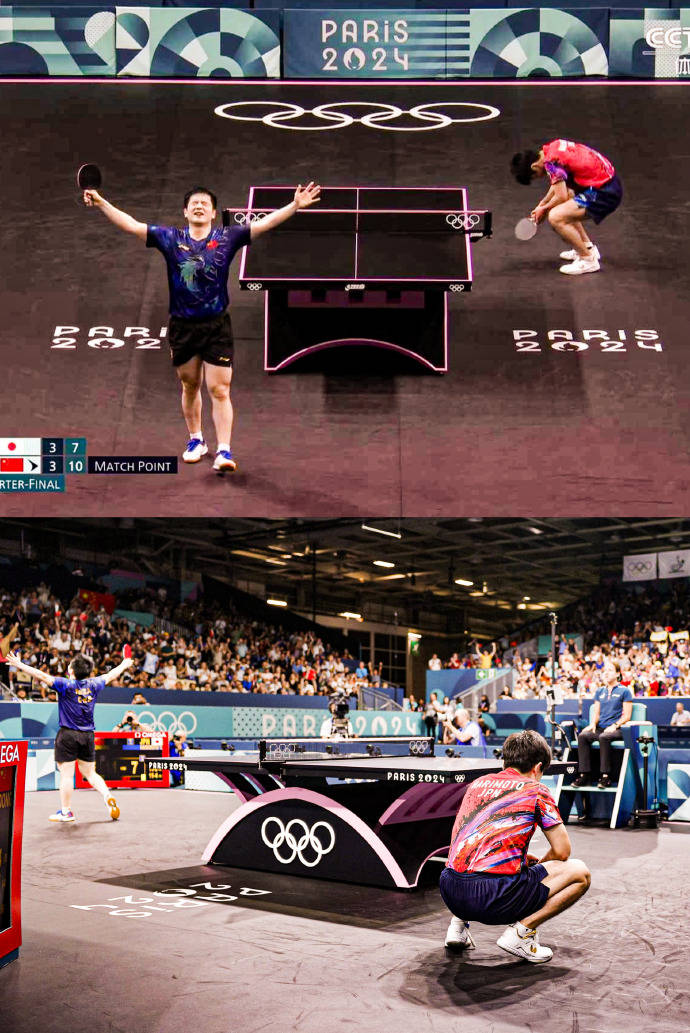 日本队翻盘法国队，张本智和扛起全队